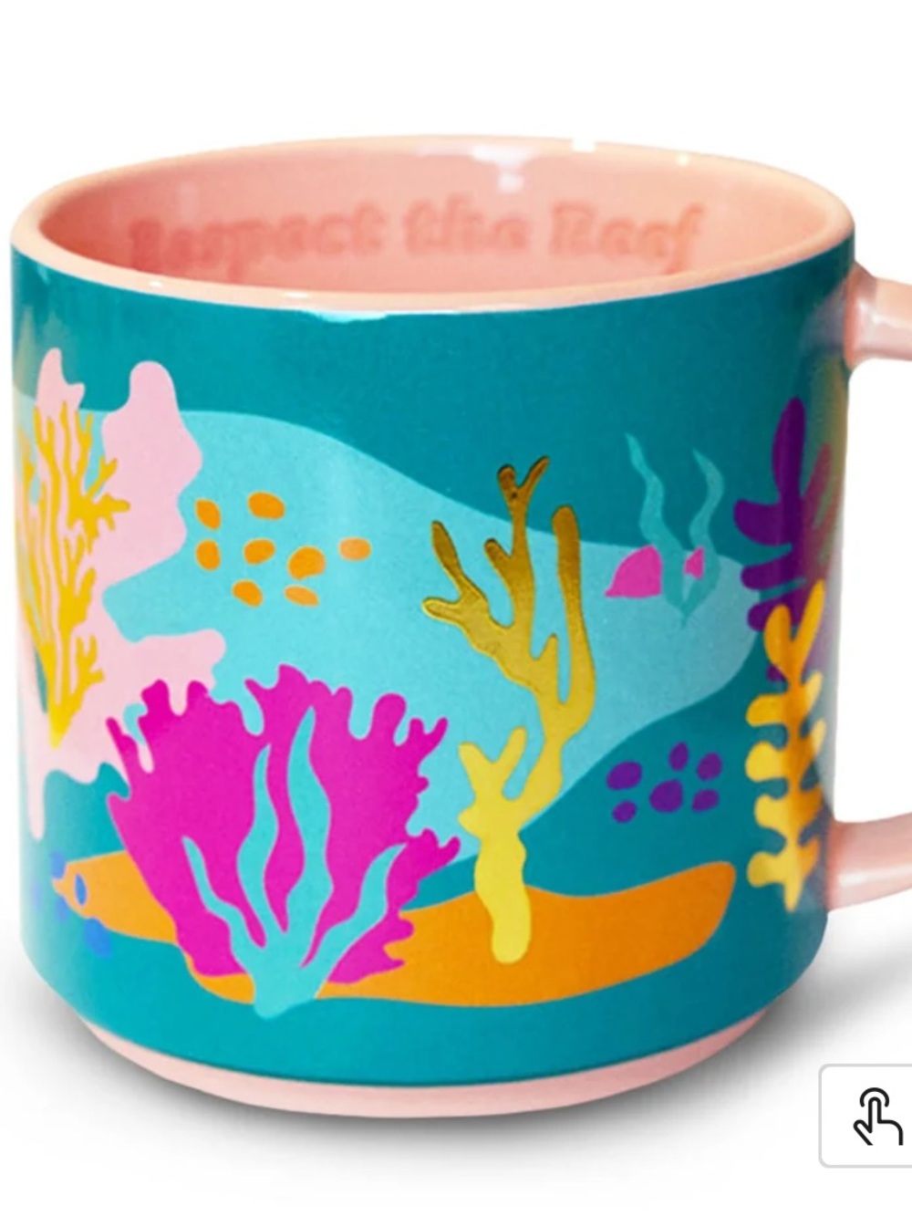 Respect the Reef Ceramic Mug - Turquoise & Pink Danica Studio Neptune